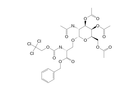 N-TRICHLOROETHOXYCARBONYL-3-O-(2-ACETAMIDO-3,4,6-TRI-O-ACETYL-2-DEOXY-ALPHA-D-GALACTOPYRANOSYL)-L-SERINE-BENZYLESTER