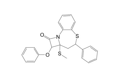 2,2a,3,4-Tetrahydro-2-phenoxy-2a-methylthio-4-phenyl-1H-azeto[2,1-d][1,5]benzothiazepin-1-one