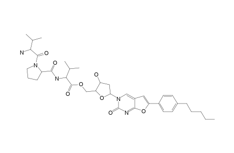 3-[2'-DEOXY-5'-O-(VALYLPROLYLVALYL)-BETA-D-RIBOFURANOSYL]-6-(PARA-PENTYLPHENYL)-2,3-DIHYDROFURO-[2.3-D]-PYRIMIDIN-2-ONE