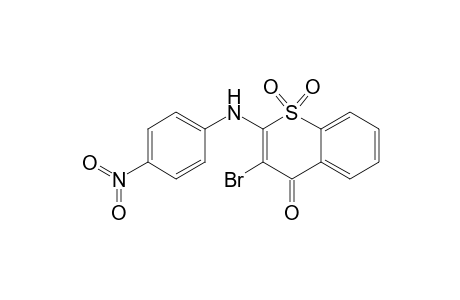 4H-1-Benzothiopyran-4-one, 3-bromo-2-[(4-nitrophenyl)amino]-, 1,1-dioxide