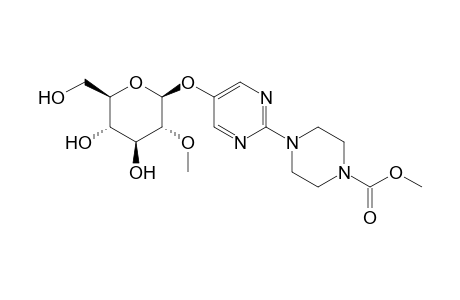 2-[4-(Methoxycarbonyl)piperazin-1-yl]-5-(O-methyl-.beta.,D-glucopyranosyloxy)pyrimidine