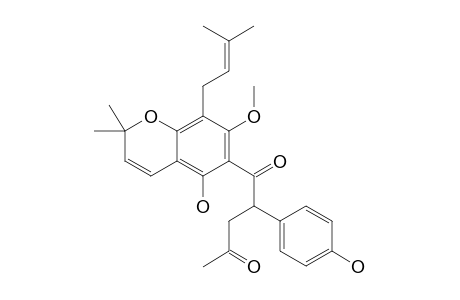 6,4'-DIHYDROXY-3-(3,3-DIMETHYLALLYL)-2'',2''-DIMETHYLCHROMENE-(5'',6'':5,4)-2-METHOXY-8-(PROPYL-2-ONE)-DEOXYBENZOIN