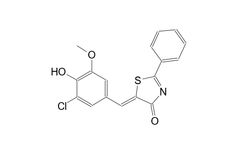 (5Z)-5-(3-chloro-4-hydroxy-5-methoxybenzylidene)-2-phenyl-1,3-thiazol-4(5H)-one