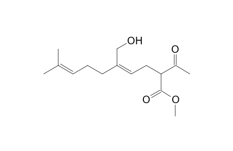 (4Z)-2-acetyl-5-(hydroxymethyl)-9-methyldeca-4,8-dienoic acid methyl ester