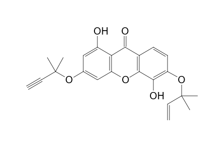 1,5-Dihydroxy-6-(2-methylbut-3-en-2-yloxy)-3-(2-methylbut-3-yn-2-yloxy)-9H-xanthen-9-one