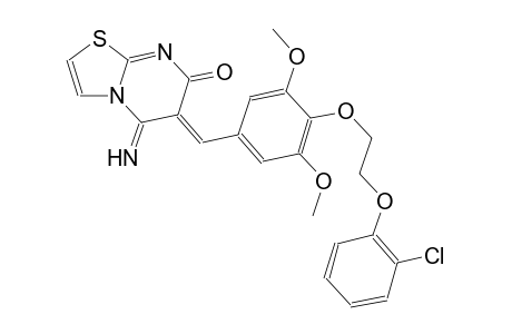 (6Z)-6-{4-[2-(2-chlorophenoxy)ethoxy]-3,5-dimethoxybenzylidene}-5-imino-5,6-dihydro-7H-[1,3]thiazolo[3,2-a]pyrimidin-7-one