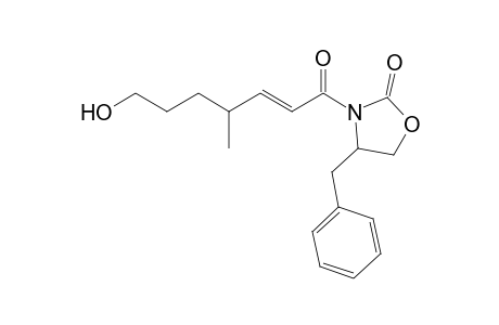 4-Benzyl-3-(7'-hydroxy-4'-methyl-2'-heptenoyl)-2-oxazolidinone