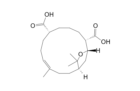 14-Oxabicyclo[11.2.1]hexadec-4-ene-8,12-dicarboxylic acid, 4,15,15-trimethyl-, [1R-(1R*,4Z,8R*,12S*,13S*)]-