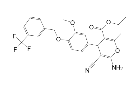 ethyl 6-amino-5-cyano-4-(3-methoxy-4-{[3-(trifluoromethyl)benzyl]oxy}phenyl)-2-methyl-4H-pyran-3-carboxylate