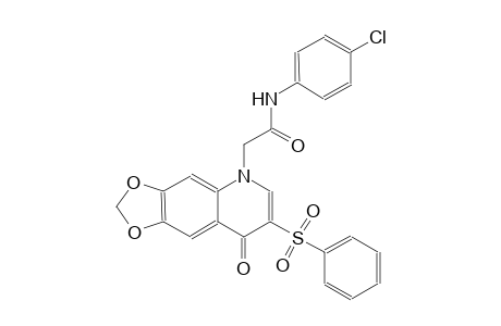 [1,3]dioxolo[4,5-g]quinoline-5-acetamide, N-(4-chlorophenyl)-5,8-dihydro-8-oxo-7-(phenylsulfonyl)-