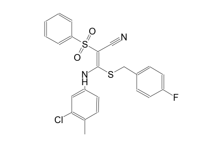 2-propenenitrile, 3-[(3-chloro-4-methylphenyl)amino]-3-[[(4-fluorophenyl)methyl]thio]-2-(phenylsulfonyl)-, (2E)-