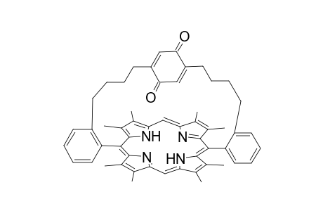 5,15-[p-Benzoquinone-1',4'-diyl bis(4",1"-butanediyl-2".1"-benzeno)]-2,3,7,8,12,13,17,18-octamethyl porphyrin