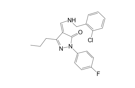 (4Z)-4-[[(2-chlorobenzyl)amino]methylene]-2-(4-fluorophenyl)-5-propyl-2-pyrazolin-3-one