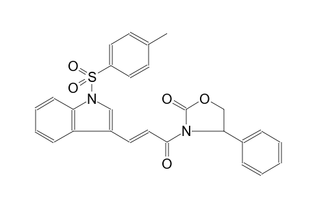 3-((2E)-3-{1-[(4-methylphenyl)sulfonyl]-1H-indol-3-yl}-2-propenoyl)-4-phenyl-1,3-oxazolidin-2-one