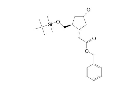 BENZYL-(+/-)-T-2-[[(TERT.-BUTYL)-DIMETHYLSILYLOXY]-METHYL]-C-4-HYDROXYCYCLOPENTANE-R-1-ACETATE