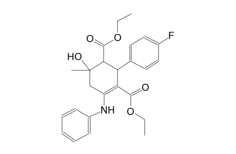 3-cyclohexene-1,3-dicarboxylic acid, 2-(4-fluorophenyl)-6-hydroxy-6-methyl-4-(phenylamino)-, diethyl ester