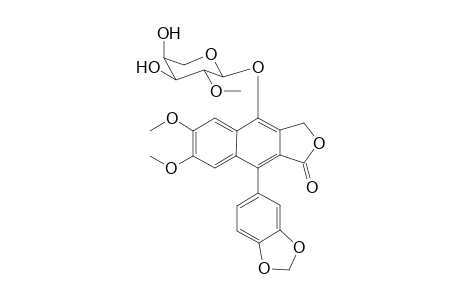 4-O-[2'-O-Methyl-.alpha.-L-arabinopyranosyl)diphyllin