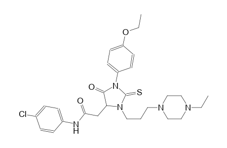 N-(4-chlorophenyl)-2-{1-(4-ethoxyphenyl)-3-[3-(4-ethyl-1-piperazinyl)propyl]-5-oxo-2-thioxo-4-imidazolidinyl}acetamide