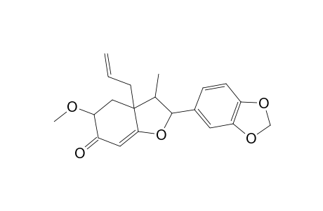 6(2H)-Benzofuranone, 2-(1,3-benzodioxol-5-yl)-3,3a,4,5-tetrahydro-5-methoxy-3-methyl-3a-(2-propenyl)-, [2S-(2.alpha.,3.beta.,3a.alpha.,5.beta.)]-