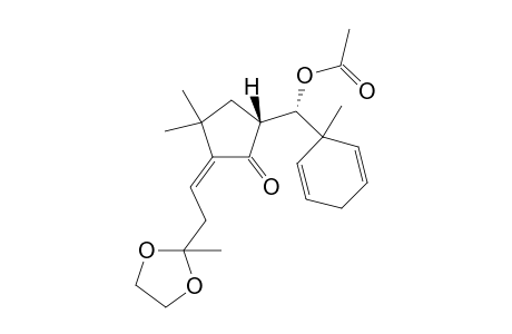 (5R) 3,3-Dimethyl-2-[2-(2-methyl-1,3-dioxol-2-yl)ethylidene]-5-[(1-methylcyclohexa-2,5-dienyl)(acetoxy)methyl]cyclopentanone