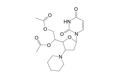 1-(5,6-Di-O-acetyl-2,3-dideoxy-3-piperidino-.alpha.,D-ribo-hexofuranosyl)uracil