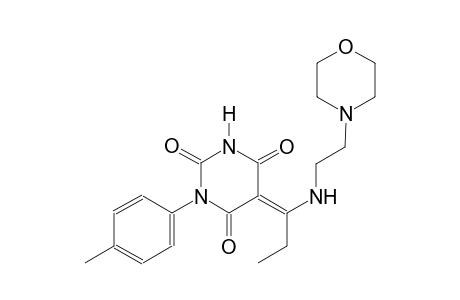 (5E)-1-(4-methylphenyl)-5-(1-{[2-(4-morpholinyl)ethyl]amino}propylidene)-2,4,6(1H,3H,5H)-pyrimidinetrione