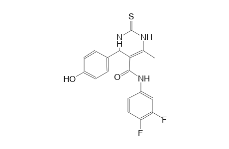 N-(3,4-difluorophenyl)-4-(4-hydroxyphenyl)-6-methyl-2-thioxo-1,2,3,4-tetrahydro-5-pyrimidinecarboxamide