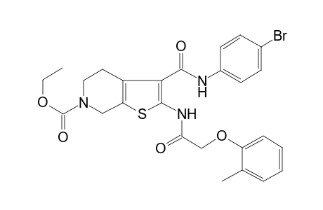 3-[(4-bromoanilino)-oxomethyl]-2-[[2-(2-methylphenoxy)-1-oxoethyl]amino]-5,7-dihydro-4H-thieno[2,3-c]pyridine-6-carboxylic acid ethyl ester