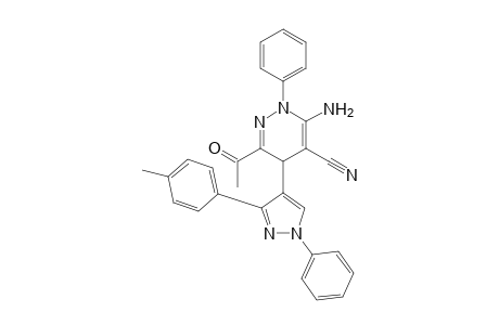 6-Acetyl-3-amino-2-phenyl-5-(1-phenyl-3-(p-tolyl)-1H-pyrazol-4-yl)-2,5-dihydropyridazine-4-carbonitrile
