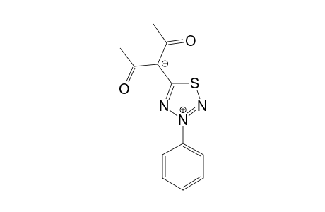 3-PHENYL-1,2,3,4-THIATRIAZOL-3-IUM-5-YL-DI-(ACETYL)-METHANIDE