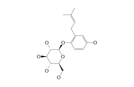 1-O-BETA-GLUCOPYRANOSYL-1,4-DIHYDROXY-2-(3',3'-DIMETHYLALLYL)-BENZENE
