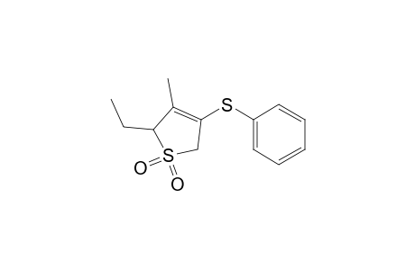 Thiophene, 2-ethyl-2,5-dihydro-3-methyl-4-(phenylthio)-, 1,1-dioxide