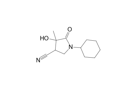 1-cyclohexyl-4-hydroxy-4-methyl-5-oxo-3-pyrrolidinecarbonitrile
