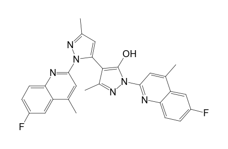 3H-Pyrazol-3-one, 2-(6-fluoro-4-methyl-2-quinolinyl)-4-[1-(6-fluoro-4-methyl-2-quinolinyl)-3-methyl-1H-pyrazol-5-yl]-2,4-dihydro-5-methyl-