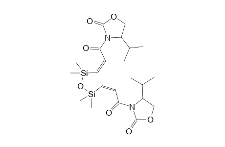1,1,3,3-Tetramethyl-1,3-bis[{2'-[3"-carbonyl-4"-isopropyl-2"-oxazolidinone]ethenyl}-disiloxane