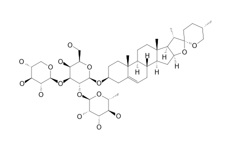 INDIOSIDE-E;DIOSGENIN-3-O-[ALPHA-L-RHAMNOPYRANOSYL-(1->2)-[BETA-D-XYLOPARANOSYL-(1->3)]-BETA-D-GALACTOPYRANOSIDE]