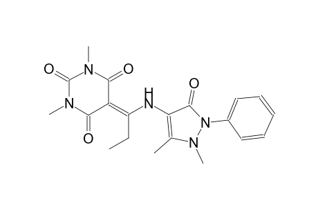 5-{1-[(1,5-dimethyl-3-oxo-2-phenyl-2,3-dihydro-1H-pyrazol-4-yl)amino]propylidene}-1,3-dimethyl-2,4,6(1H,3H,5H)-pyrimidinetrione