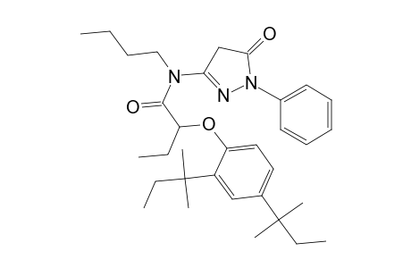 Butanamide, 2-[2,4-bis(1,1-dimethylpropyl)phenoxy]-N-butyl-N-(4,5-dihydro-5-oxo-1-phenyl-1H-pyrazol-3-yl)-