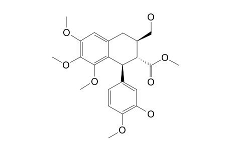 (+/-)-(1-S,2-R,3-R)-METHYL_1-(3-HYDROXY-4-METHOXYPHENYL)-3-(HYDROXYMETHYL)-6,7,8-TRIMETHOXY-1,2,3,4-TETRAHYDRONAPHTHALENE-2-CARBOXYLATE