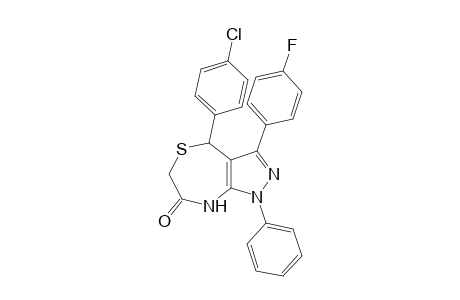 4-(p-chlorophenyl)-4,8-dihydro-3-(p-fluorophenyl)-1-phenyl-1H-pyrazolo[3,4-e][1,4]thiazefin-7(6H)-one