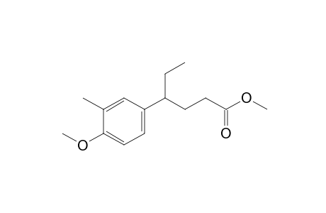 4-(4-methoxy-m-tolyl)hexanoic acid, methyl ester