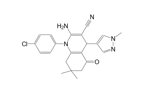 2-amino-1-(4-chlorophenyl)-7,7-dimethyl-4-(1-methyl-1H-pyrazol-4-yl)-5-oxo-1,4,5,6,7,8-hexahydro-3-quinolinecarbonitrile
