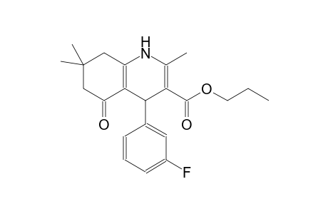 propyl 4-(3-fluorophenyl)-2,7,7-trimethyl-5-oxo-1,4,5,6,7,8-hexahydro-3-quinolinecarboxylate