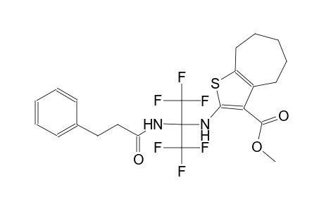 methyl 2-{[2,2,2-trifluoro-1-[(3-phenylpropanoyl)amino]-1-(trifluoromethyl)ethyl]amino}-5,6,7,8-tetrahydro-4H-cyclohepta[b]thiophene-3-carboxylate