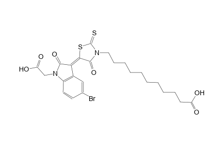 11-{(5Z)-5-[5-bromo-1-(carboxymethyl)-2-oxo-1,2-dihydro-3H-indol-3-ylidene]-4-oxo-2-thioxo-1,3-thiazolidin-3-yl}undecanoic acid