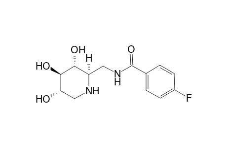 4-Fluoranyl-N-[[(2R,3R,4R,5S)-3,4,5-tris(oxidanyl)piperidin-2-yl]methyl]benzamide