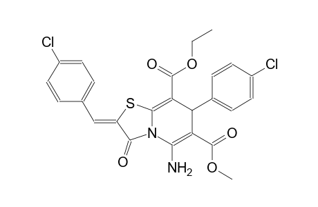 7H-thiazolo[3,2-a]pyridine-6,8-dicarboxylic acid, 5-amino-7-(4-chlorophenyl)-2-[(4-chlorophenyl)methylene]-2,3-dihydro-3-oxo-, 8-ethyl 6-methyl ester, (2Z)-