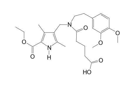 5-[(5-carbethoxy-2,4-dimethyl-1H-pyrrol-3-yl)methyl-homoveratryl-amino]-5-keto-valeric acid