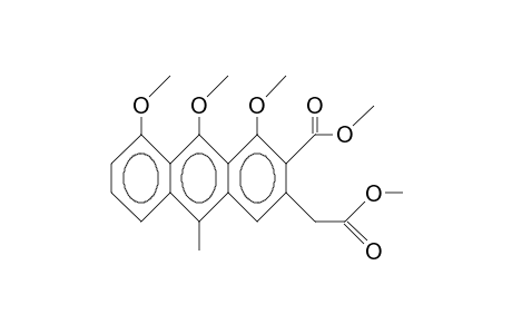 2-Anthraceneacetic acid, 4,5,10-trimethoxy-3-(methoxycarbonyl)-9-methyl-, methyl ester