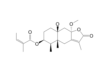 3-BETA-ANGELOYLOXY-10-BETA-HYDROXY-8-ALPHA-METHOXYEREMOPHILENOLIDE